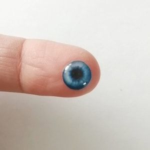 Blue 3D Eyes Stickers for Cold Porcelain Dolls and Foam Crafts. Iris of the Eye. Diameter 12mm and 10mm (6 pairs), 8mm and 5mm (12 pairs).
