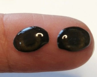 3D Dark Eyes Stickers for Cold Porcelain Dolls and Foam Crafts. Eyes for Air Dry Clay. (8mm Iris) 6 pairs.