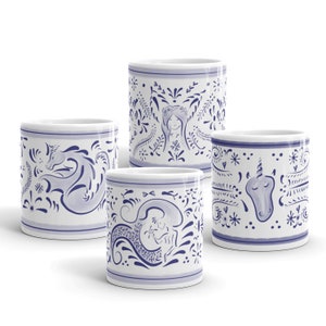 Talavera Mug with a Fantasy Sparkle on It. Lovely Combination of Designs. Inspired by Mexican Talavera. image 1