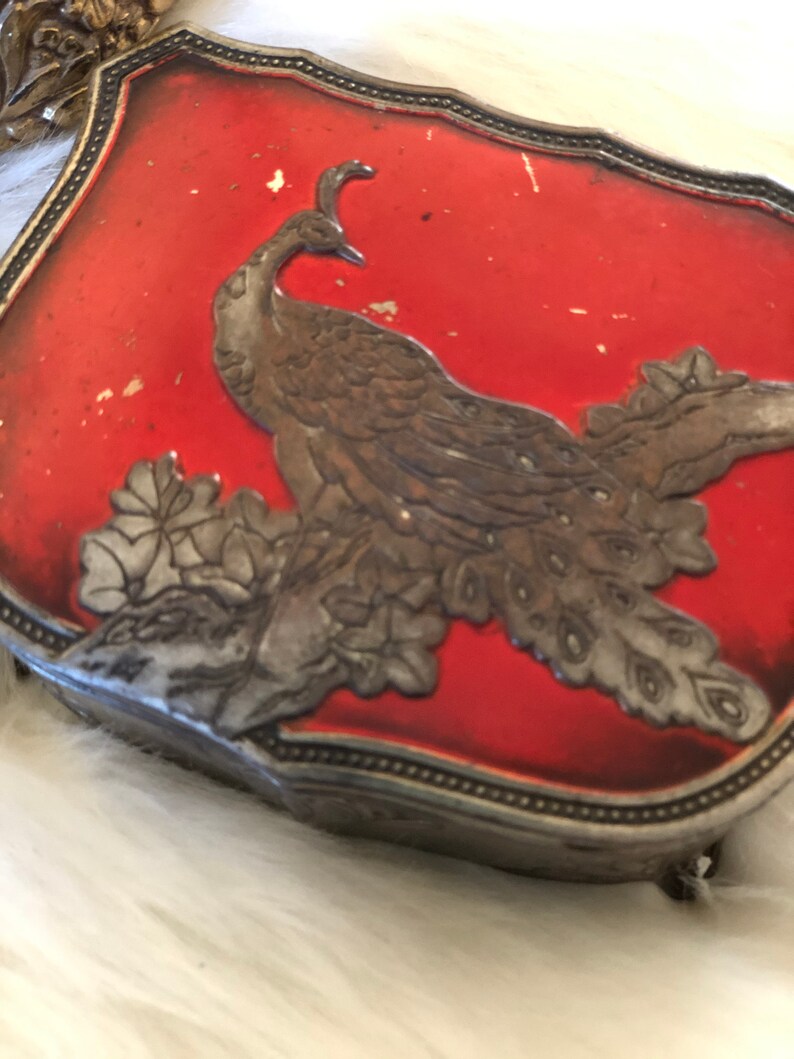 Vintage jewelry casket/'s jewelry box velvet and satin lined jewel box antique trinket box tray presentation engagement box gold silver