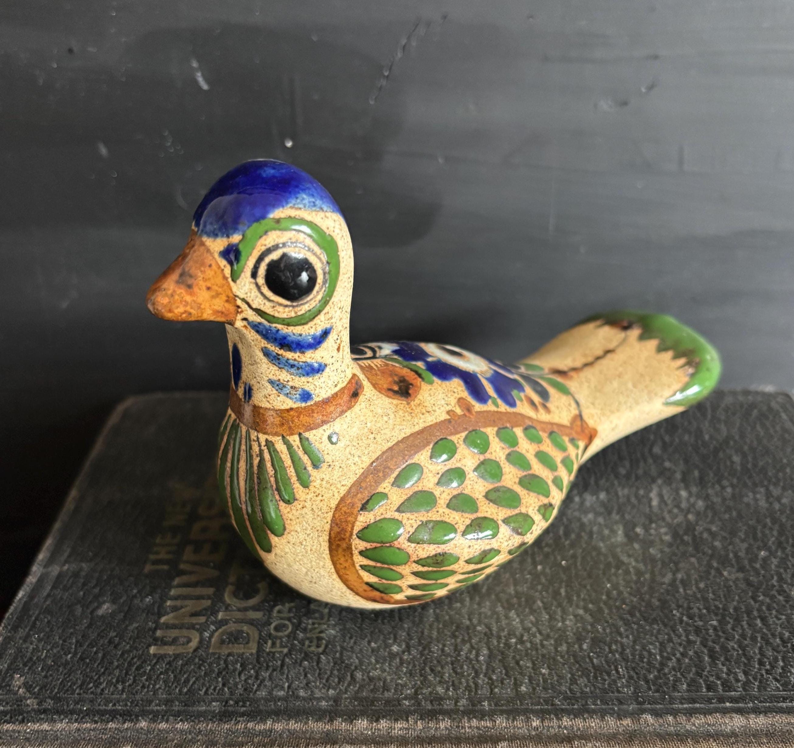Vintage Mexican Tonala Pottery Hand Painted Bird | eBay