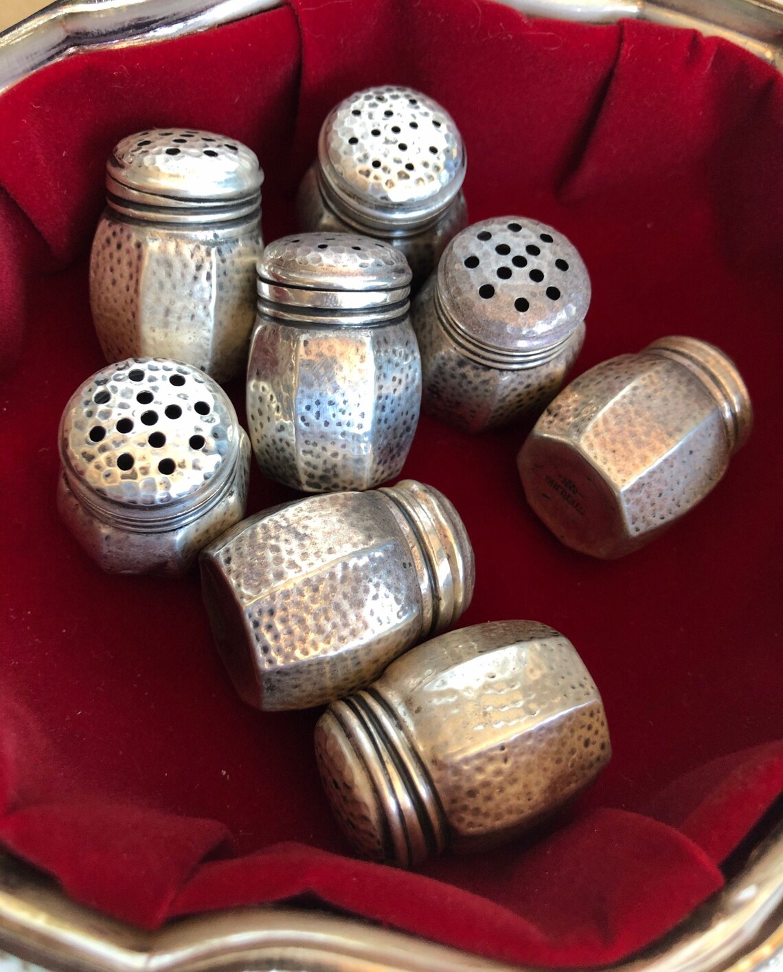 Vintage sterling small salt and pepper shakers set of 8 silver Etsy