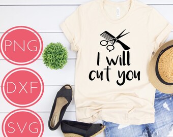 Te cortaré la descarga instantánea digital. SVG DXF Cortar Archivos, Calcomanías, peluquería, pelo, tijeras, peine, cepillo, peluquería, estilista, peluquero