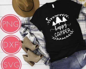 Happy Camper SVG, Instant Download, Svg DXF Png Cut Files, DIY Decals, Adventure Baby, Camping Baby, Family Camping Trip, Explorer Baby