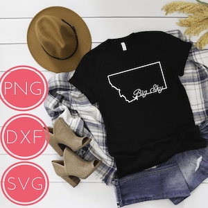 BIG SKY Montana State Digital Instant Download,Svg, Png, Dxf, Big sky print file, montana state decal, montana state instant download