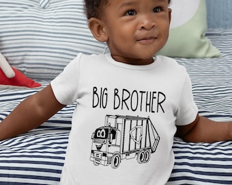 Big Brother Garbage Truck Shirt | Toddler Garbage truck shirt |Garbage Trucks, Trash Day Shirt | Big Brother Shirt | New Baby Announcement