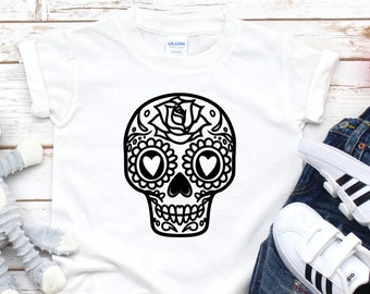 Sugar Skull Shirt | Day of the Dead Shirt | All Souls Day Shirt | Skull Shirt | Halloween Toddler Shirts