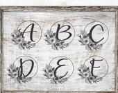 Alphabet Monogram - Floral Design Monogram, Flower Monogram, Monogram Gifts ONLY SVG and PNG included
