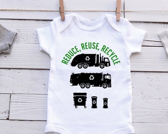 Reduce, Reuse, Recycle Garbage Day Shirt | Recycling day Toddler Shirt | Recycling Truck Shirt | Trash Truck Shirt
