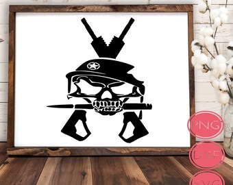 Army Skull with Bullet File, Home of the Free, Digital Instant Download, svg dxf png, United States Military Decor, Skull SVG