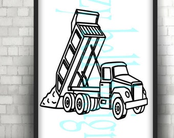 DUMP Truck SVG, Construction Trucks, kids  Digital Instant Download, Svg, Png, Dxf, Construction Machines cut files, Truck dumping dirt svg