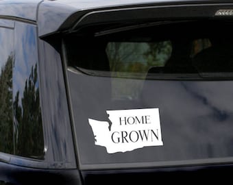 Home Grown Decal Washington State - PNW, wanderlust, Washington snowboarder, car decal, window sticker, shred, wall art, Pacific Northwest