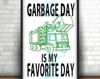 El día de la basura es mi día favorito SVG / Digital Instant Descargar. SVG DXF Archivos de corte, ropa infantil para niños pequeños / Camiones de basura / Hombre de basura