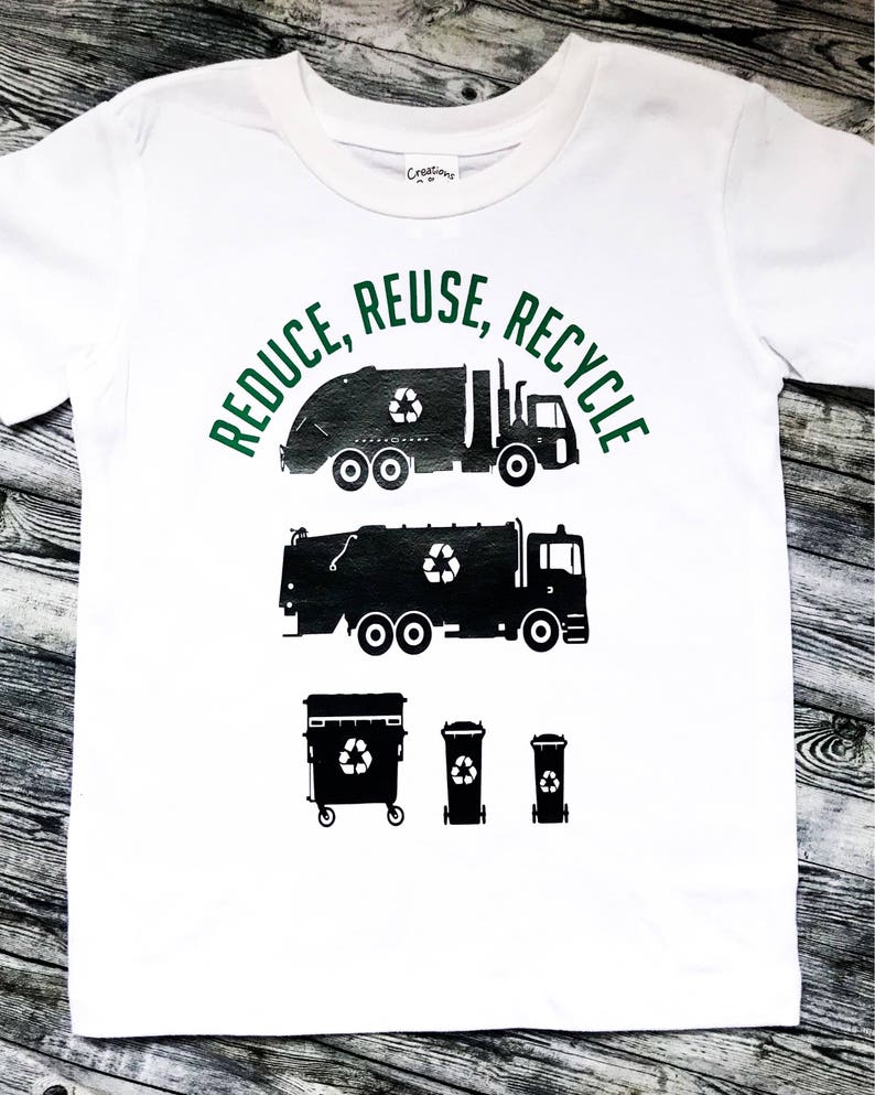 Reduce, Reuse, Recycle Garbage Day Shirt Recycling day Toddler Shirt Recycling Truck Shirt Trash Truck Shirt image 8