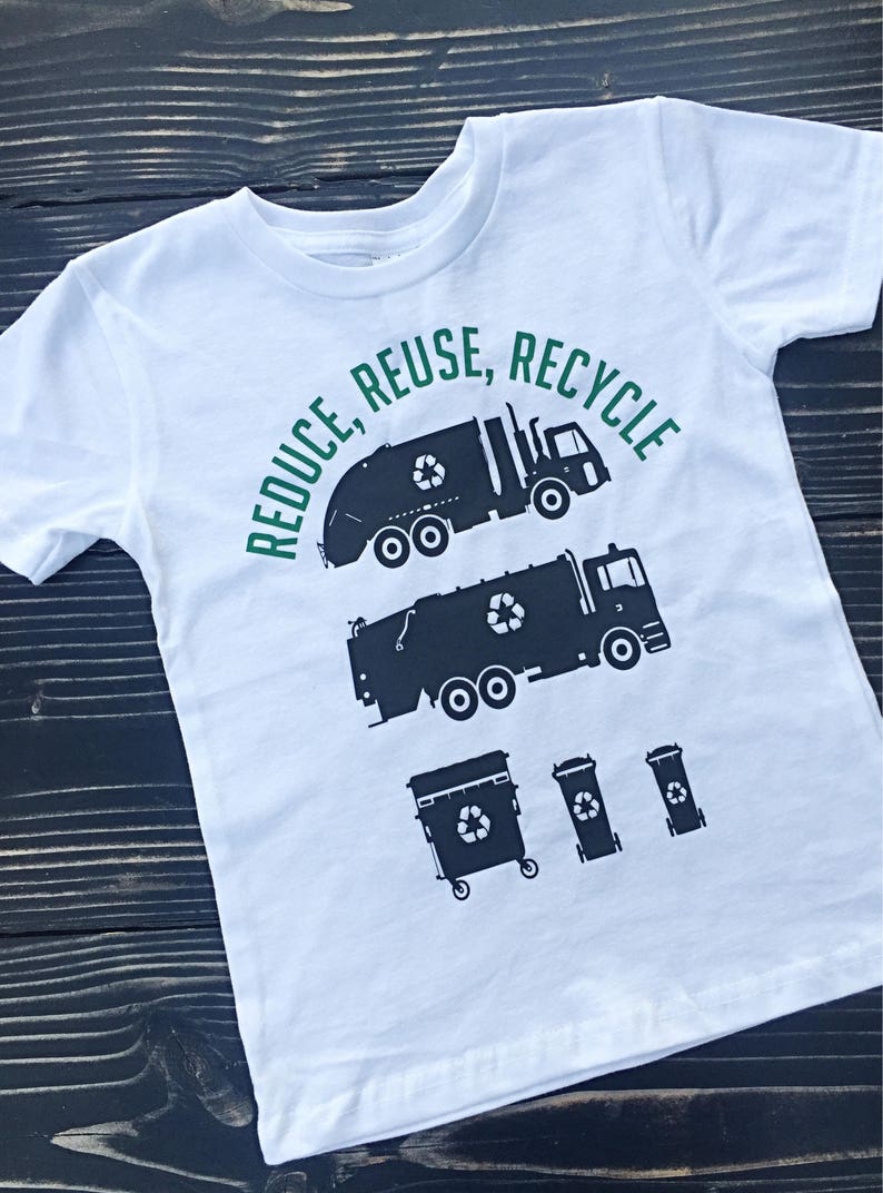 Reduce, Reuse, Recycle Garbage Day Shirt Recycling day Toddler Shirt Recycling Truck Shirt Trash Truck Shirt image 4