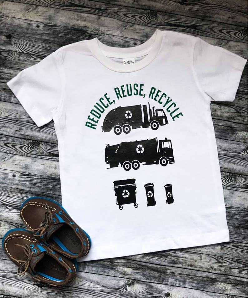 Reduce, Reuse, Recycle Garbage Day Shirt Recycling day Toddler Shirt Recycling Truck Shirt Trash Truck Shirt image 2