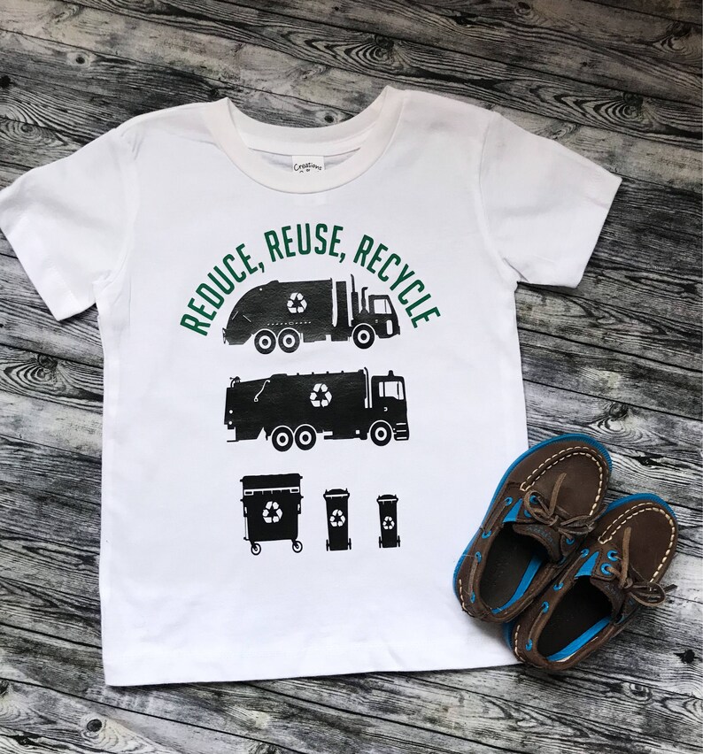 Reduce, Reuse, Recycle Garbage Day Shirt Recycling day Toddler Shirt Recycling Truck Shirt Trash Truck Shirt image 5