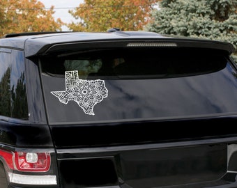 Texas Mandala State Decal -- car decal, bumper sticker, window cling, laptop, macbook decal, yeti decal, designs, fancy designs, TX,