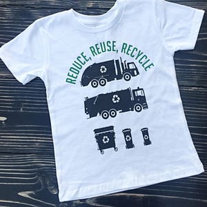 Reduce, Reuse, Recycle Garbage Day Shirt Recycling day Toddler Shirt Recycling Truck Shirt Trash Truck Shirt image 3