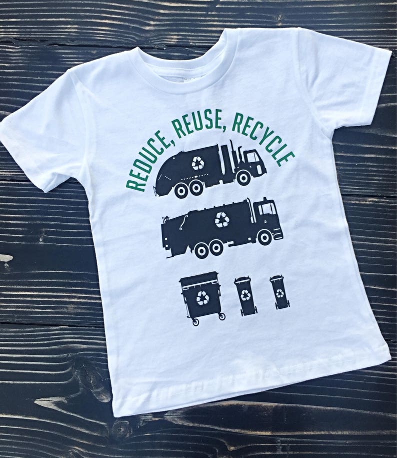 Reduce, Reuse, Recycle Garbage Day Shirt Recycling day Toddler Shirt Recycling Truck Shirt Trash Truck Shirt image 3