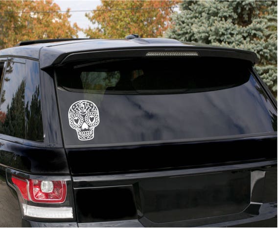 Sugar Skull Decal Car Decal Bumper Sticker Window Cling Etsy