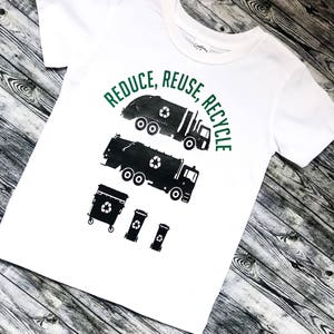 Reduce, Reuse, Recycle Garbage Day Shirt Recycling day Toddler Shirt Recycling Truck Shirt Trash Truck Shirt image 6