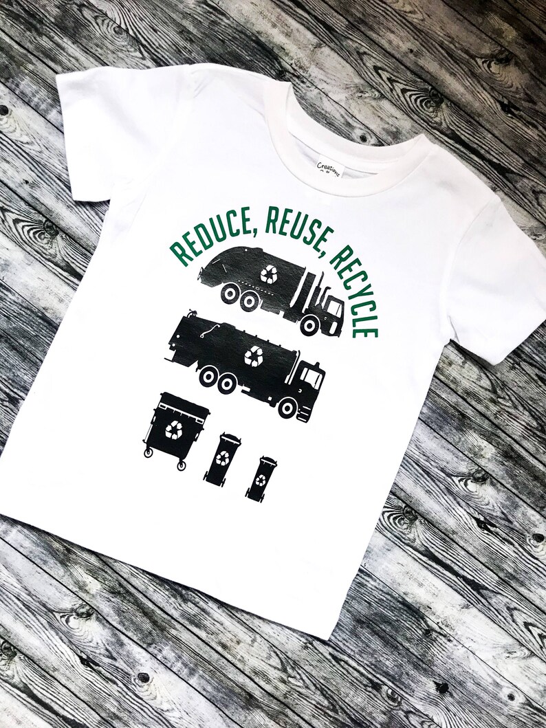 Reduce, Reuse, Recycle Garbage Day Shirt Recycling day Toddler Shirt Recycling Truck Shirt Trash Truck Shirt image 6