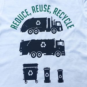 Reduce, Reuse, Recycle Garbage Day Shirt Recycling day Toddler Shirt Recycling Truck Shirt Trash Truck Shirt image 7