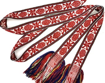 Lithuanian traditional handwoven sash belt handmade  belt band gift accessory