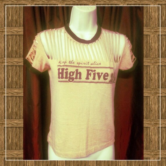 High Five Graphic Tee Cut up Tshirt 