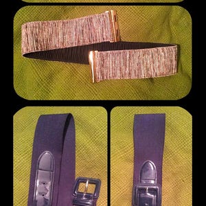 Set of 2 vintage stretch belts 1980s 1990s cute one size fits all elastic 80s 90s vintage wide belt