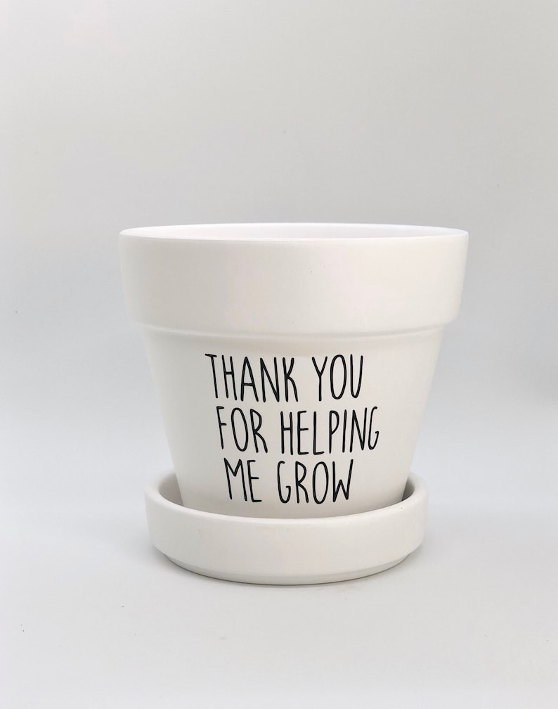 Thank You for Helping me Grow Planter, Succulent, thank you gift, teacher appreciation gift, Gift for Mentor, Coworker Gift, Succulent Pot image 2