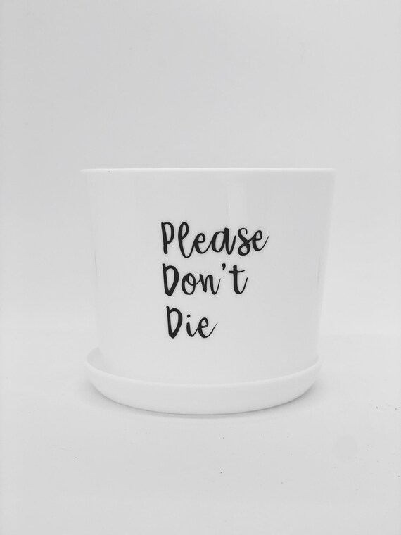 Please Dont Die Plastic Planter Funny Plant Pot Cute Etsy