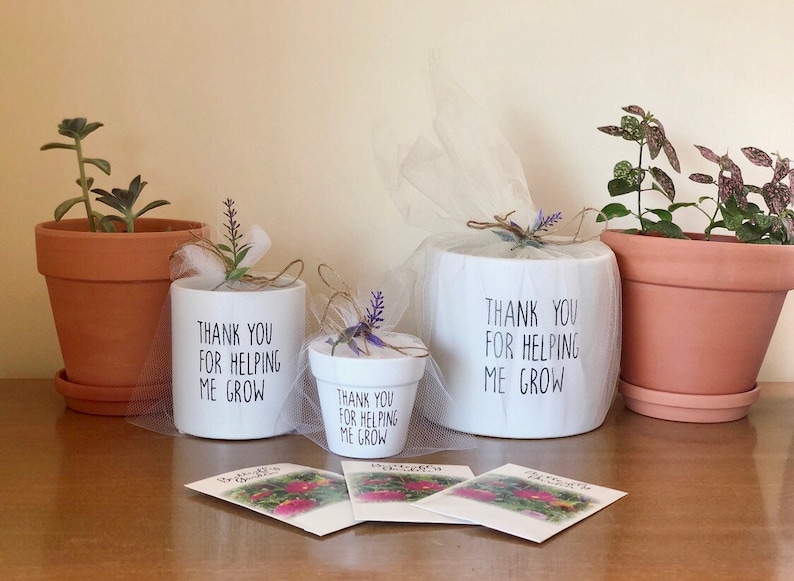 Thank You for Helping me Grow Planter, Succulent, thank you gift, teacher appreciation gift, Gift for Mentor, Coworker Gift, Succulent Pot image 9