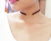 Dark Brown Choker,Brown Chocker Necklace, Brown Cord, Brown Velvet, Choker Necklace