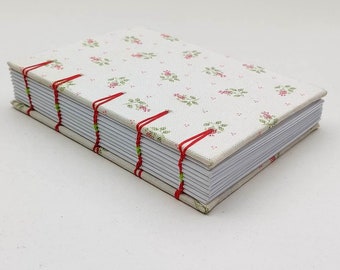 A6 Handmade Coptic stitch binding book journal / sketchbook / notebook / diary - Mini flowers