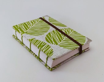Handmade Coptic stitch A6 binding book journal / sketchbook / notebook / diary - Nature inspired fabric cover