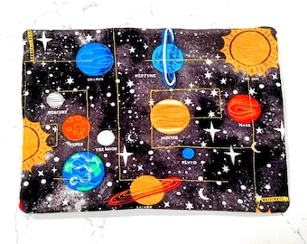 Fabric Marble Maze Toy, Space Planets Montessori Fidget Game (8" x 11")