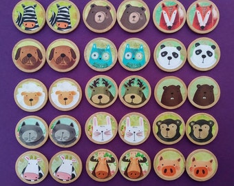 Animal Memory Game, Matching Game, Montessori, Wooden Toy, Animal Children's Toy, Reggio, Preschool