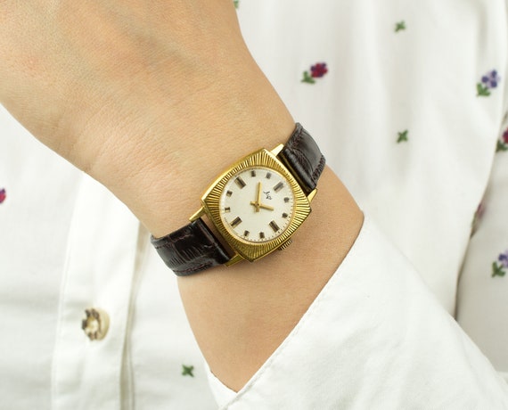 Gilded vintage watch, Soviet watch, Women's watch… - image 6