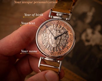 Personalized watch, Perfect Anniversary Gift for my Husband, watch with heart, unisex watch vintage, handmade watch, vintage watch