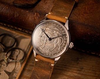 Taurus zodiac signs, marriage watch, very rare watch, coin watch, watch vintage, Ukrainian workshop, mechanical watch, Ukrainian shop