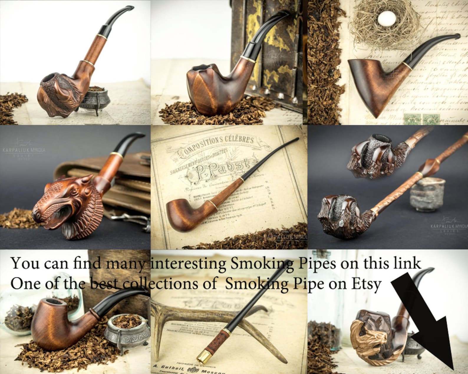 Smoking Pipe exclusive Work . Wood Carved Smoking Etsy