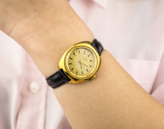 Gilded vintage watch, Soviet watch, Women's watch… - image 1