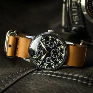 Rare 1980-ies Aviator, Soviet military, the air force "Pobeda" ("Victory"), Soviet wristwatch