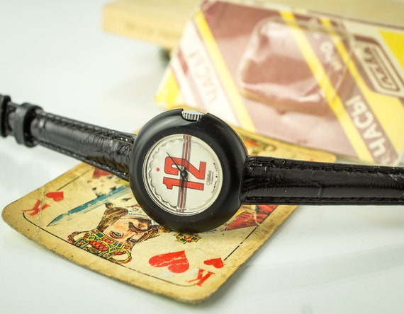 RARE Vintage Soviet Women's watch "SLAVA" (eng. Glory). decorated case, new high quality leather band. red 12 watch View 2