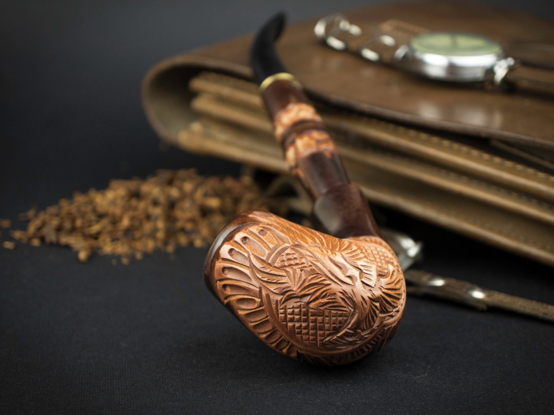 Smoking Pipe Berkut . Wood carved smoking pipe. | Etsy