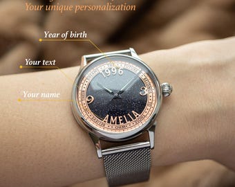 Personalized watch, Perfect Anniversary Gift for my wife, Wedding Anniversary Gift for, vintage watch, starry sky dial