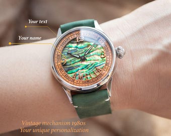 Lucoral Vintage Abalone Ladies Watch Diamond Quartz - Works 