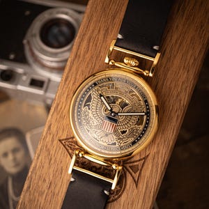Personalized Mechanical Skeleton Watch – Handmade Dial with Cold Enamel, Crafted for Patriots Who Value Precision image 9